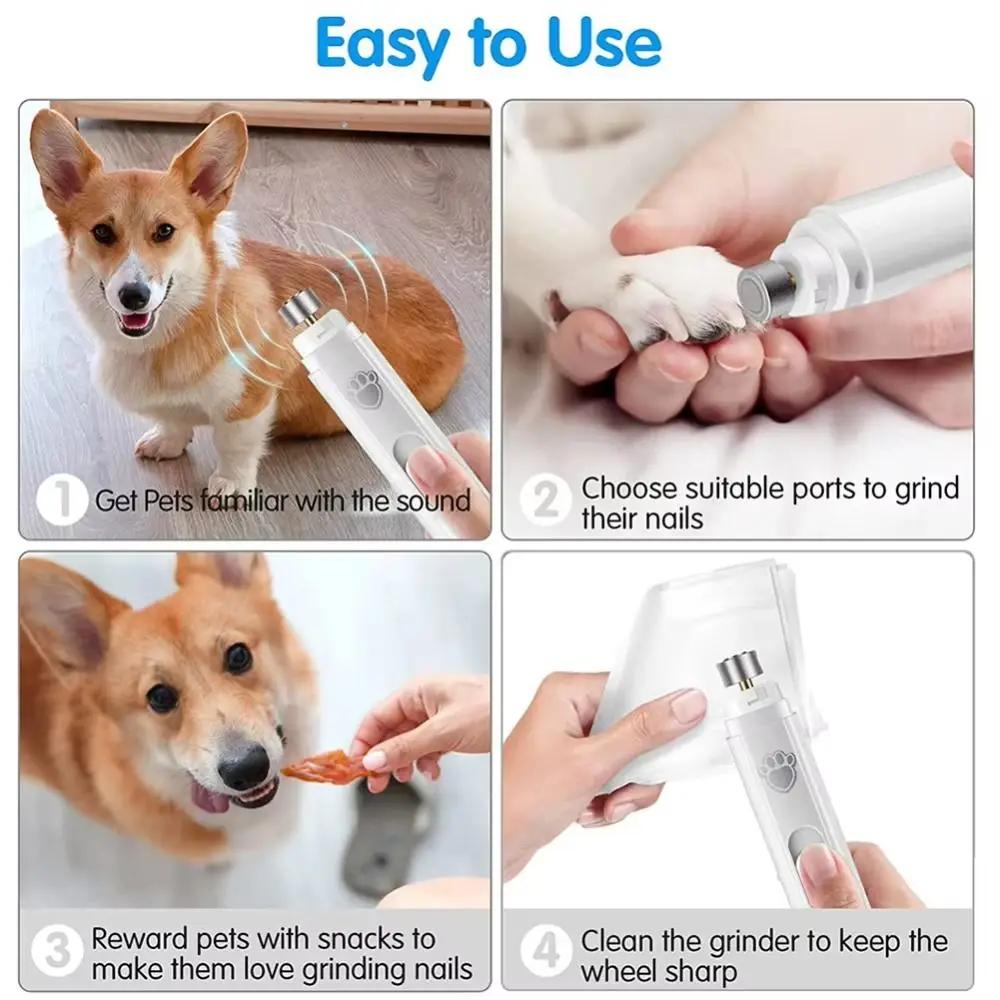 2 Speed Pet Electric Nail Clipper Low-Noise Safe Pet Nail Trimmers USB Rechargeable Durable Pet Nail Grinder Small Medium Puppy