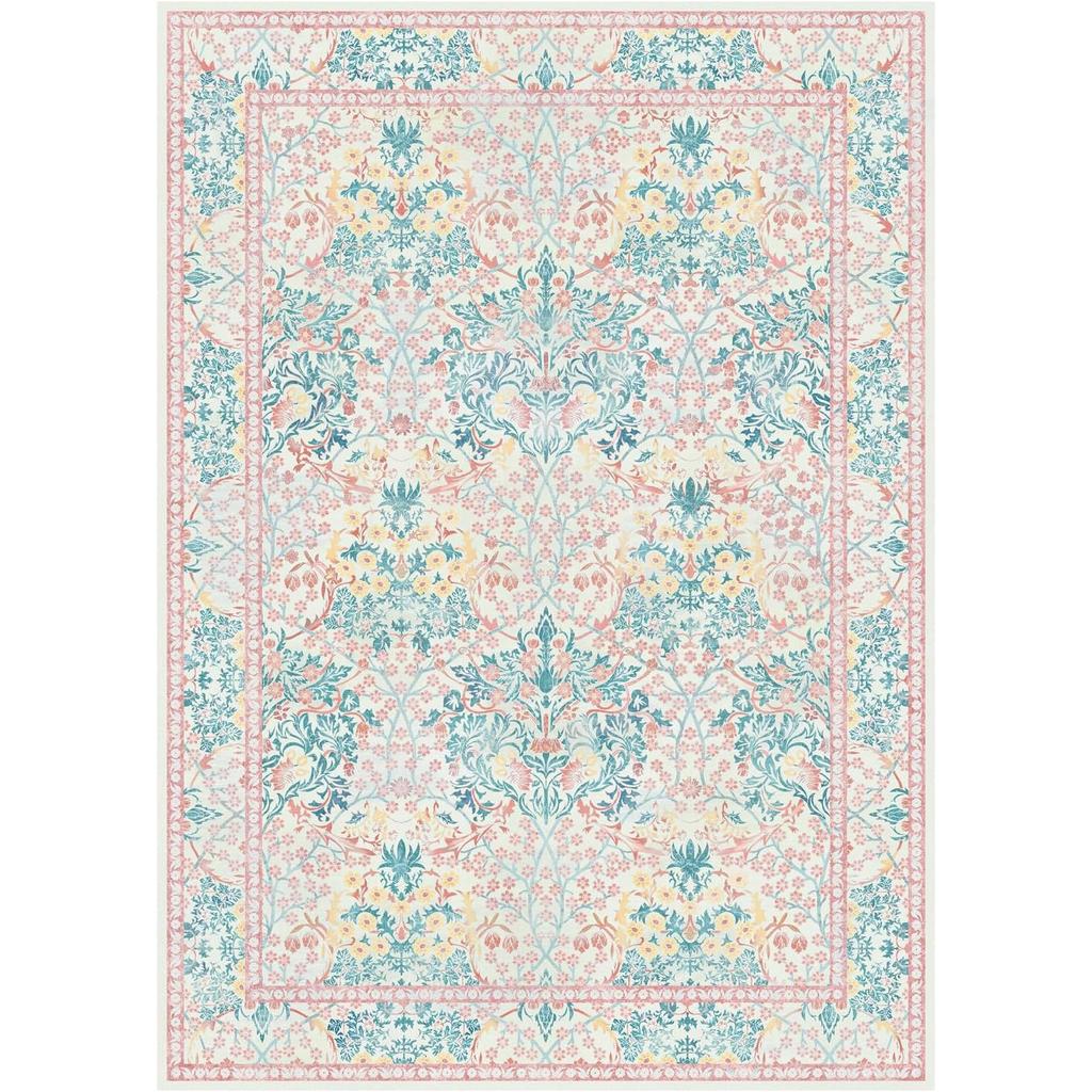 Carpet For Living Room Large Machine Washable Carpet Bedroom Bedside Floor Mat Home Decoration Bohemian Flower Non-Slip Pink Rug