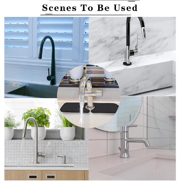 Впитывающий коврик под кран 18 дюймов, Защита от брызг для раковины в ванной, Защита столешницы раковины, 1 шт., Черный, 18 дюймов