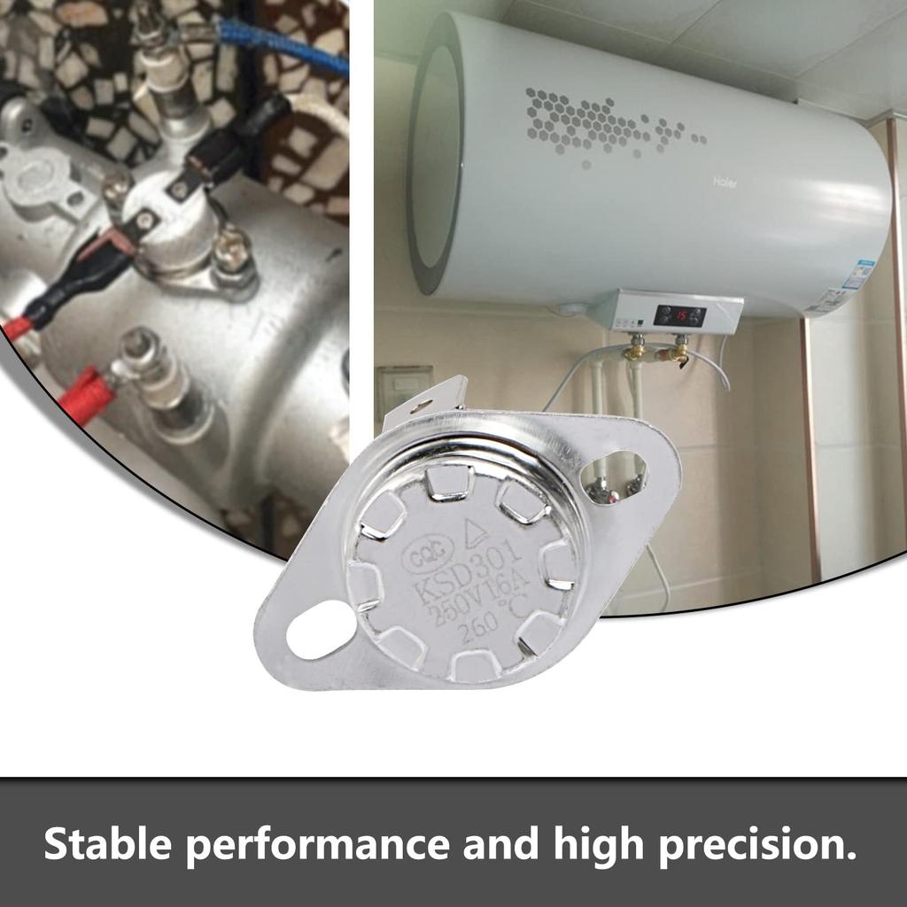 Aopin Thermal Control Switch KSD301 Normally Close NC260 Degree 250V 16A Toast Oven Thermostat Temperature Switch - 4 Degree