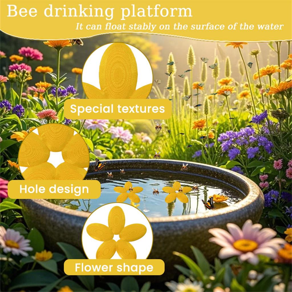 Bee Drinking Floating Flower Garden Bee Insect Drinker Plastic