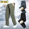XS-8XL зимние большие размеры флисовые мужские большие бархатные толстые повседневные свободные спортивные брюки