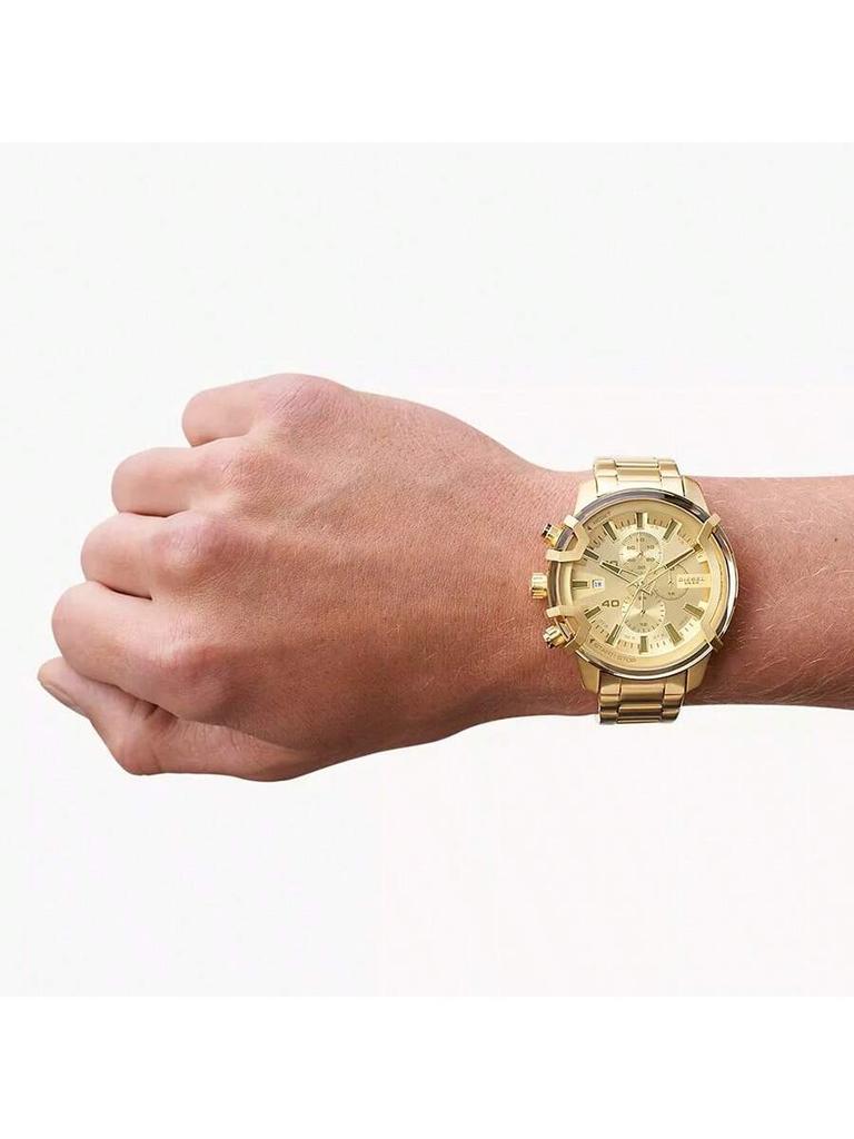 Diesel Мужские часы-хронограф Griffed – 48 мм циферблат 'солнечные лучи' с циферблатами хронографа, отображением даты, корпус и браслет из нержавеющей стали – DZ4573