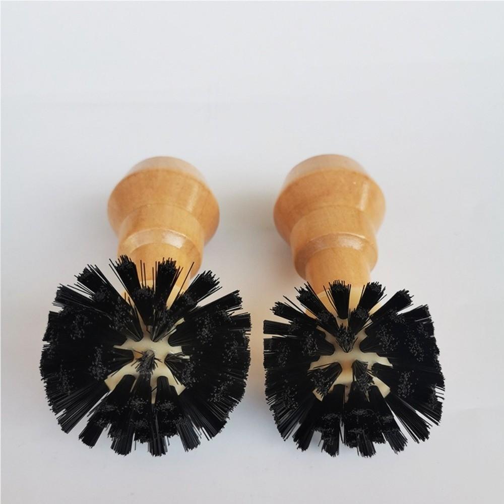 Wooden Handle Portafilter Cleaning Brush Professional Barista Brush Kitchen Use
