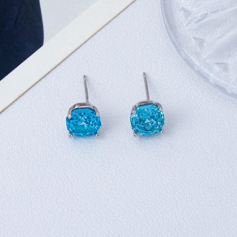 s911 silver needle rose cut zircon stud earrings women's light luxury high-end earrings niche ear hole small earbone stud earrings