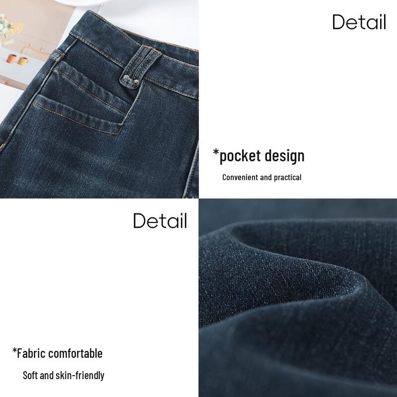 Женские джинсы премиум-класса прямого кроя с драпировкой и флисовой подкладкой