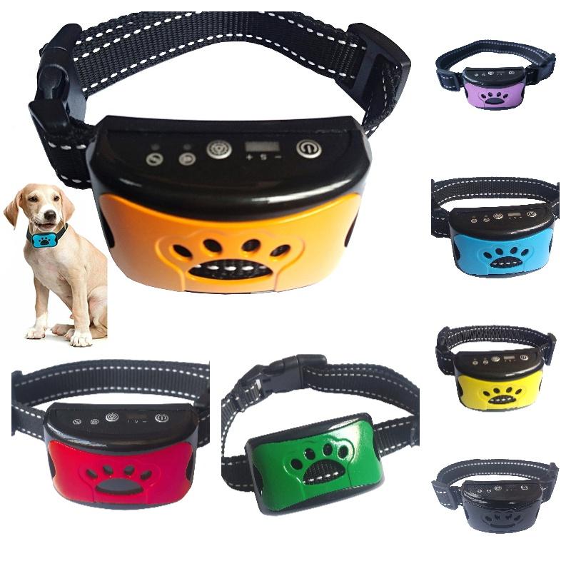 Intelligent Automatic Adjustable Warning Sound Vibration Bark Stopper Dog Training Collar Rechargeable