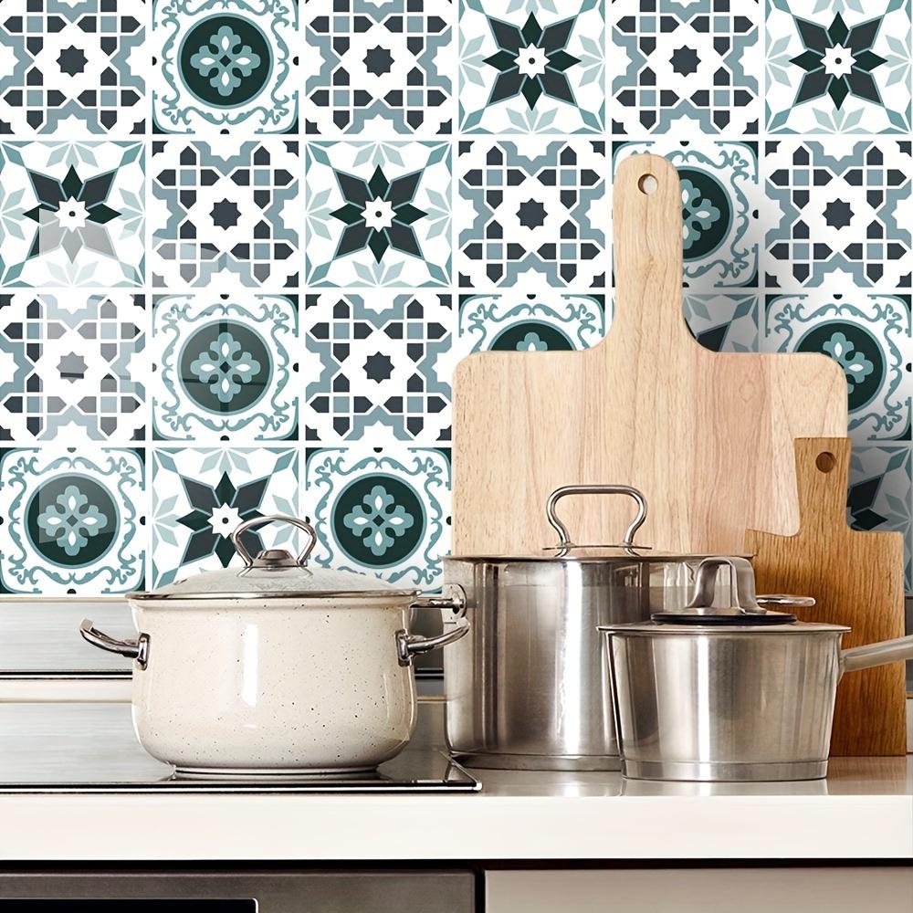 1 комплект из 9 шт. Наклейки на стену для ванной комнаты с креативным узором, имитирующие плитку - самоклеящиеся наклейки для кухни, противообрастающие, наклейки для плитки, наклейки для стен в стиле пил-энд-стик