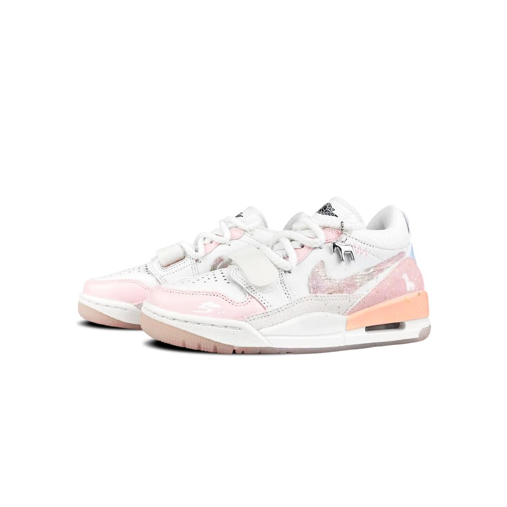 Jordan Legacy 312 Low WMNS CNY Abrasion Resistant Abrasion Resistant Mid top Vintage Basketball Shoes Unisex White Pink HF3182-100(Team401-)