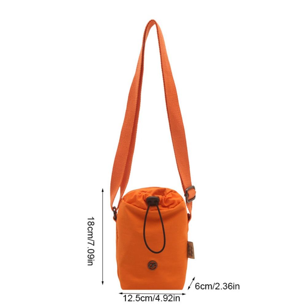 Multifunctional Mini Nylon Crossbody Bag Zipper Water Bottle Bag Drawstring Small Square Bag Daily