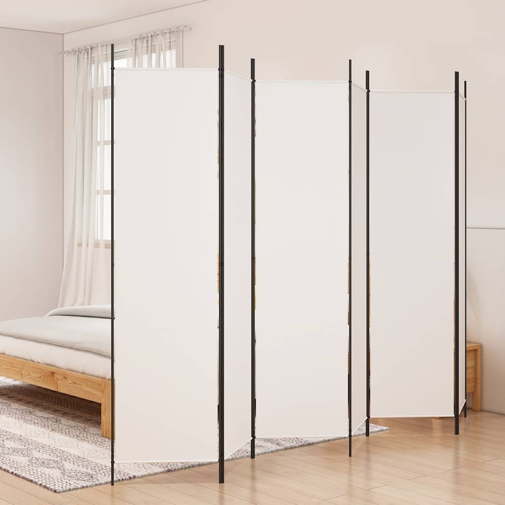 Vidaxl Parawan 6-Panelowy, Biały, 300 X 200 Cm, Tkanina