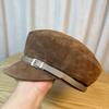 Ангоровая красная замшевая кепка-ньюсбой женская осенне-зимняя британская литературная беретка с небольшим темпераментом шляпа художника