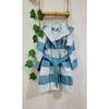 Hooded Cotton Soft Unisex Girl-boy Bathrobe Striped/blue