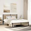 VidaXL Metal Bed Frames with Sonoma Oak Headboard 140x200 Cm, Double Bed, Bedroom Furniture, Bed 4007887