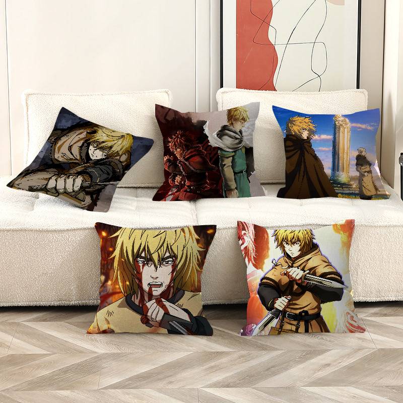 VVinland SSagaS Anime Pillow Gift Home Office Decoration Pillow Bedroom Sofa Car Cushion CoverPillow Case
