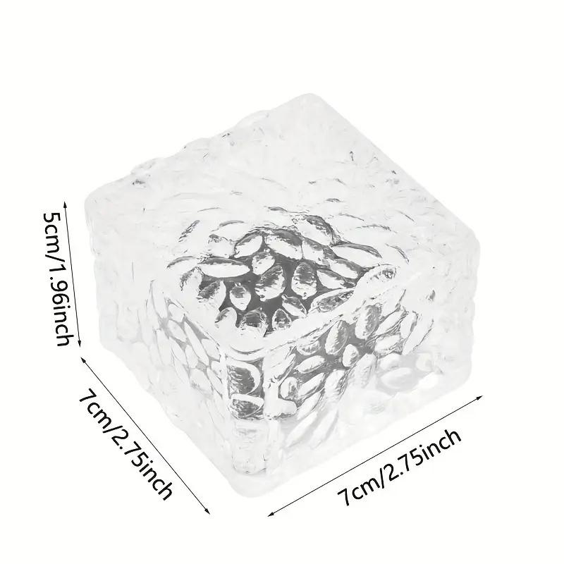 2 шт. Солнечный стеклянный кирпичный светильник Солнечный светодиодный светильник в виде ледяного кубика Хрустальный кирпич Каменный светильник для сада Двора Дорожки Патио Декора для бассейна