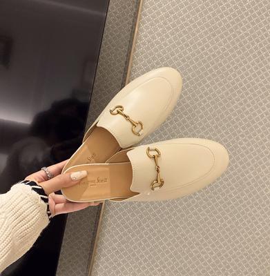 -A [] Кожаная сумка с пряжкой на щиколотку, женские тапочки Muller, полусапожки для улицы