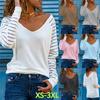Fashion Women's Casual Tops Spring Striped Loose Long Sleeve T Comfortable and Versatile T-shirt for Ladies Elegant Women's Clothing