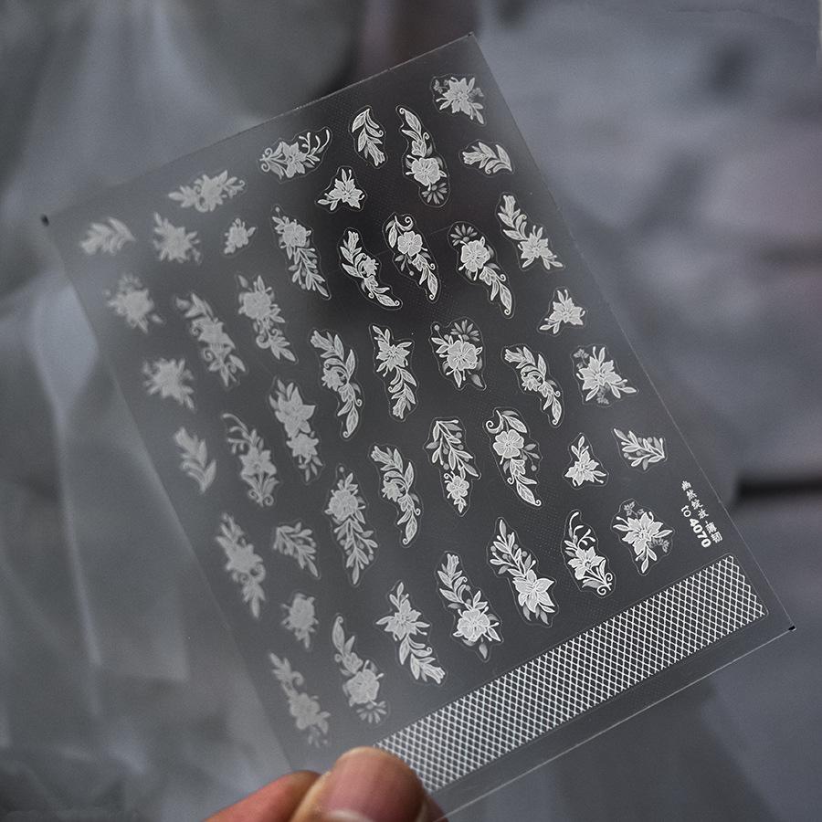 Тонкие прочные кружевные цветочные наклейки для ногтей. Изготовление своими руками креативных декоративных наклеек.