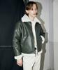 Fallett Cracked Leather Shearling Khaki