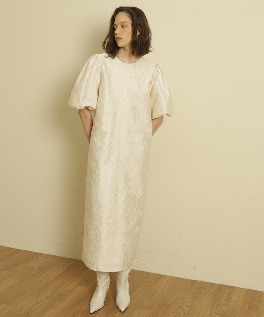 Tina Blossom Quilted Ivory Dress