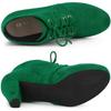 Allegra K Women's Lace-Up Platform Block Heel Ankle Boots, Green, Size 25.0cm, Party/Halloween Gift