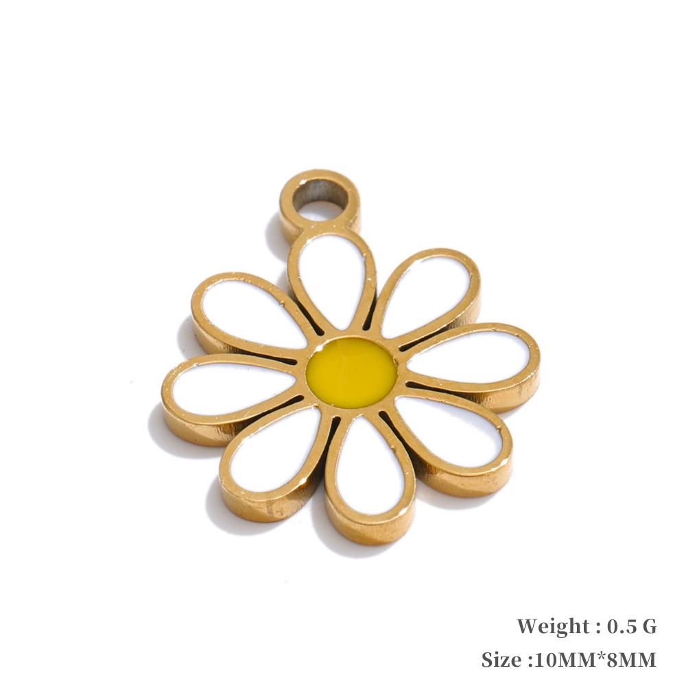 Yhpup Fashion Enamel Lemon Strawberry Heart Flower Gift DIY Accessories Making Necklace Bracelet Earring Stainless Steel Jewelry