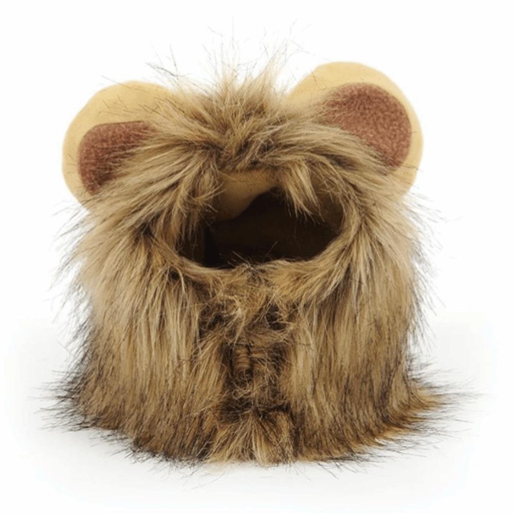 Face Opening Cat Mane Wig Rounded Ears Cat Mane Headpiece Mane Wig for Cat Indoor Cat Wear