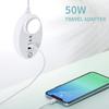 Креативное подключаемое зарядное устройство 2 порта USB + 2 порта TYPE-C 50 Вт Многопортовый интеллектуальный адаптер для быстрой зарядки с сенсорным светодиодом / подсветкой