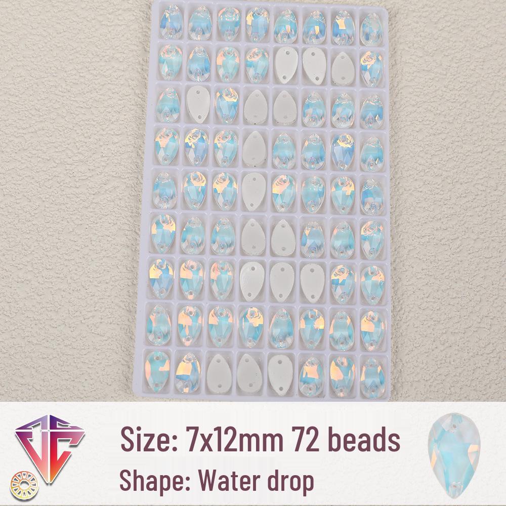 Флуоресцентные мокка каплевидные стразовые бусины - Ручная работа DIY Двухдырочные плоские аксессуары