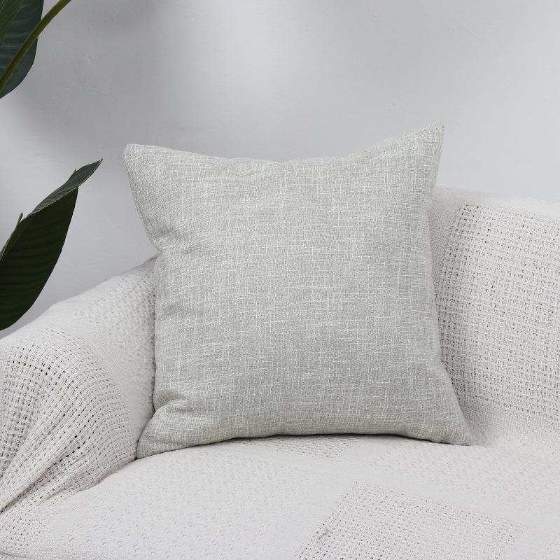 Solid Linen Cotton Throw Pillow Cover Simple Cushion Cover Nordic Boho Decor Couch Accent Pillow Case 45x45 cm 2pcs