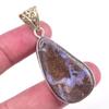 Natural Boulder Opal Gemstone Handmade 925 Solid Sterling Silver Pendant 2" h9J69