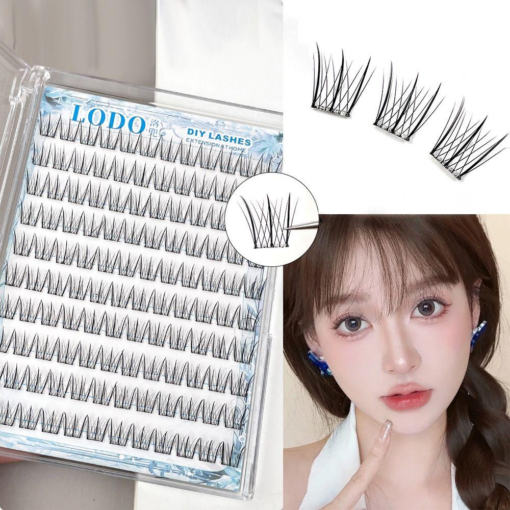 120 шт. Не нужно клея Самоклеящиеся пучки ресниц Индивидуальные ресницы в стиле «птичье крыло» для макияжа глаз