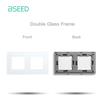 BSEED EU Стандартная настенная стеклянная рамка DIY Детали Для выключателей Розеток Металлическая пластина в комплекте Только хрустальная панель 86/157/228 мм