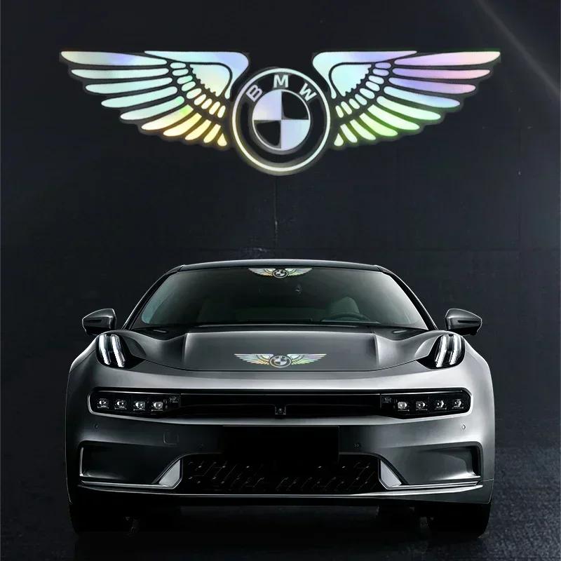 XYFHK1 2025 HotFor BMW New Reflective Colorful Angel Wings Laser Car Logo Stickers For Bmw Performance M E46 E90 F20 E39 E91 E87 E60 E9