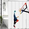 Шторка для душа с принтом Junior Shooter Basketball, Декоративная шторка для ванной комнаты, Водонепроницаемая шторка для душа с крючками