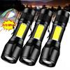 500LM Ultra Bright Mini LED Flashlight USB C Rechargeable COB Zoomable Focus Torch PenClip Camping Emergency Light