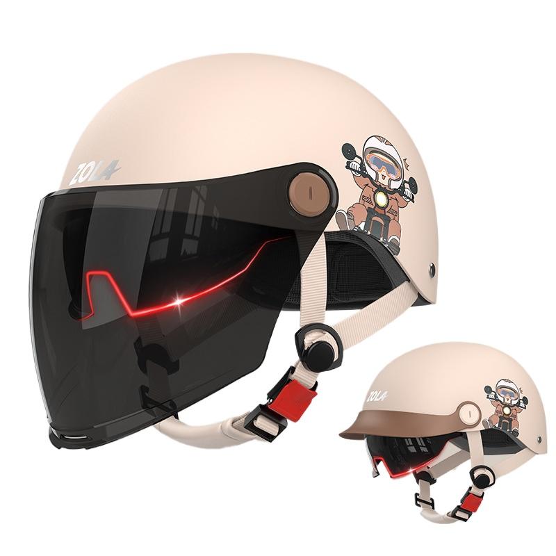 Electric Car Men and Women Hard Hat Battery Motorcycle Sunscreen Lightweight Half Helmet Ear Protectors Riding