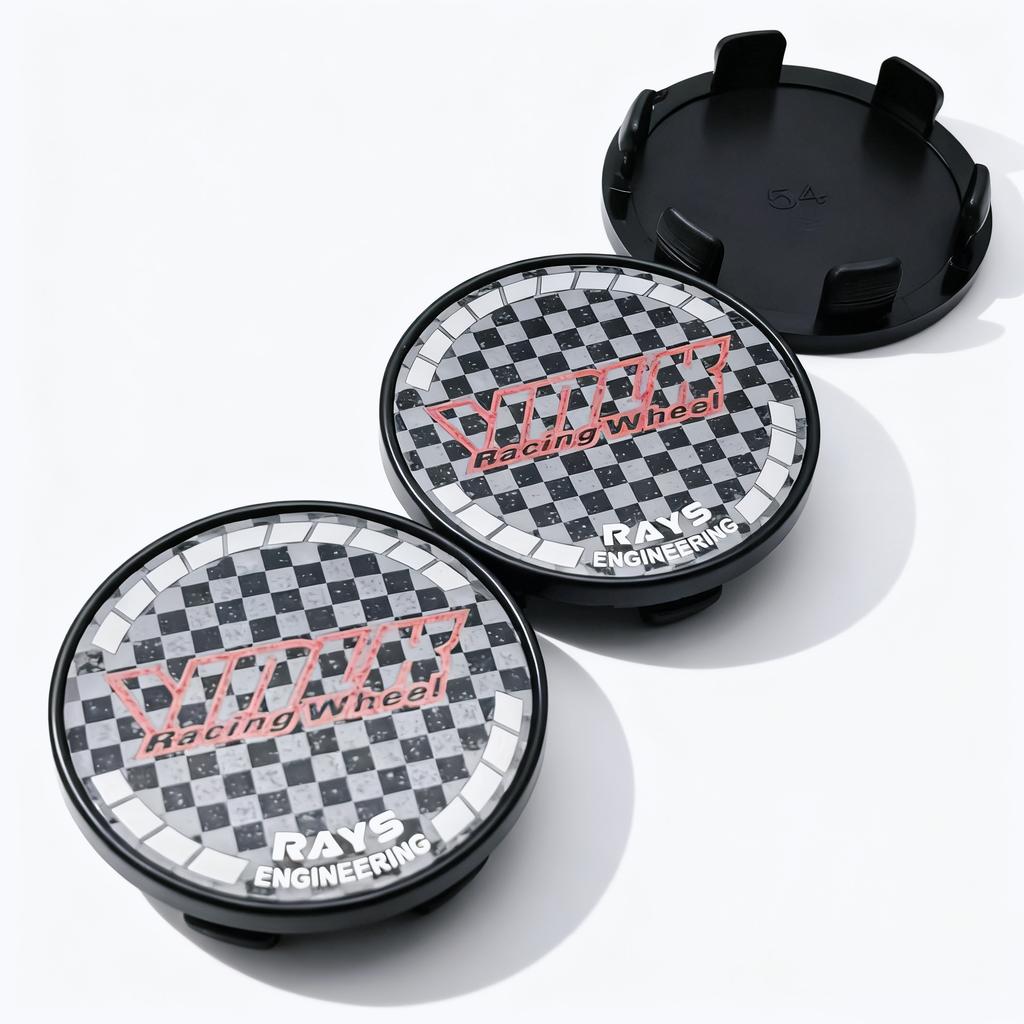 4pcs VOLK Racing Logo Emblem Car Wheel Center Caps OD 54MM 49MM Wheels Hub Dust Cap RAYS Badge Rim Hubcaps Cover Car Accessories