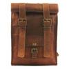 Men's Genuine Goat Leather Large Capacity Travel Laptop Backpack - Brown