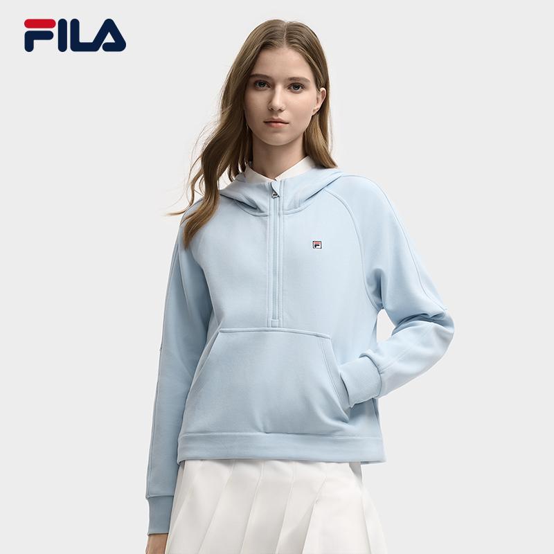 Fila Наследие Модный Свежий Мягкий Структурированный Худи Оверсайз на Молнии до Середины Бедра Женские худи F11W548217FLB