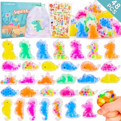 LEEHUR Мягкие игрушки для снятия стресса с животных 48 штук Сжимаемые праздничные сумки Успокаивающие сжимаемые мягкие игрушки Убийственные воспоминания День рождения Фестиваль Призы Товары, Части, Набор,