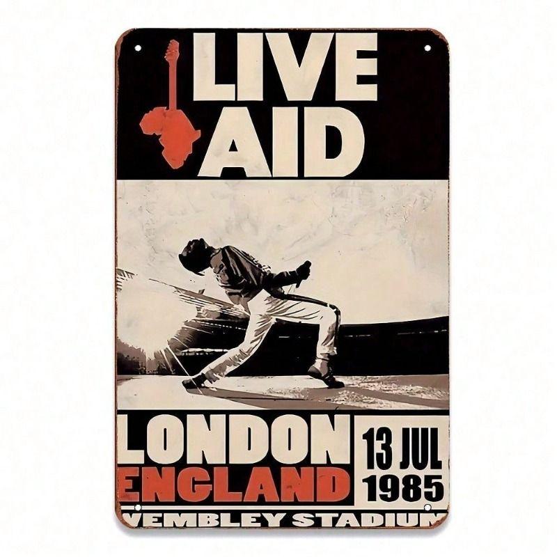 Металлический Настенный Постер, Винтажный Концерт Live Aid 1985 года, Декор для Бара