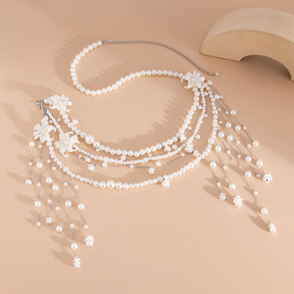 Многослойная цепочка на талию с кисточками из жемчуга и бусин, сексуальная, уложенная цепочка на тело с бусинами, легкая, роскошная, изящная верхняя одежда, ниша, высокое чувство женских украшений