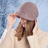 Осенне-зимняя теплая шапка с большой головой для женщин, защитная шапка для ушей, вязаная шерстяная шапка