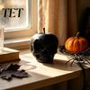 Dark Style Table Centerpieces 3D Printed Apple Skull Desktop Ornament, Gothic Halloween Decor Figurine, Creepy Decorations Creative Art Craft