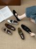 Flat Bottom French Small Square Head Suede Light Mouth Single Shoes Women's Spring and Autumn Evening with Skirt Mary Jane Pregnant Women's Grandma Sh