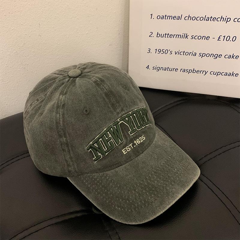 New washed letter embroidered cap trendy men outdoor fashion personalized street women sunshade baseball cap