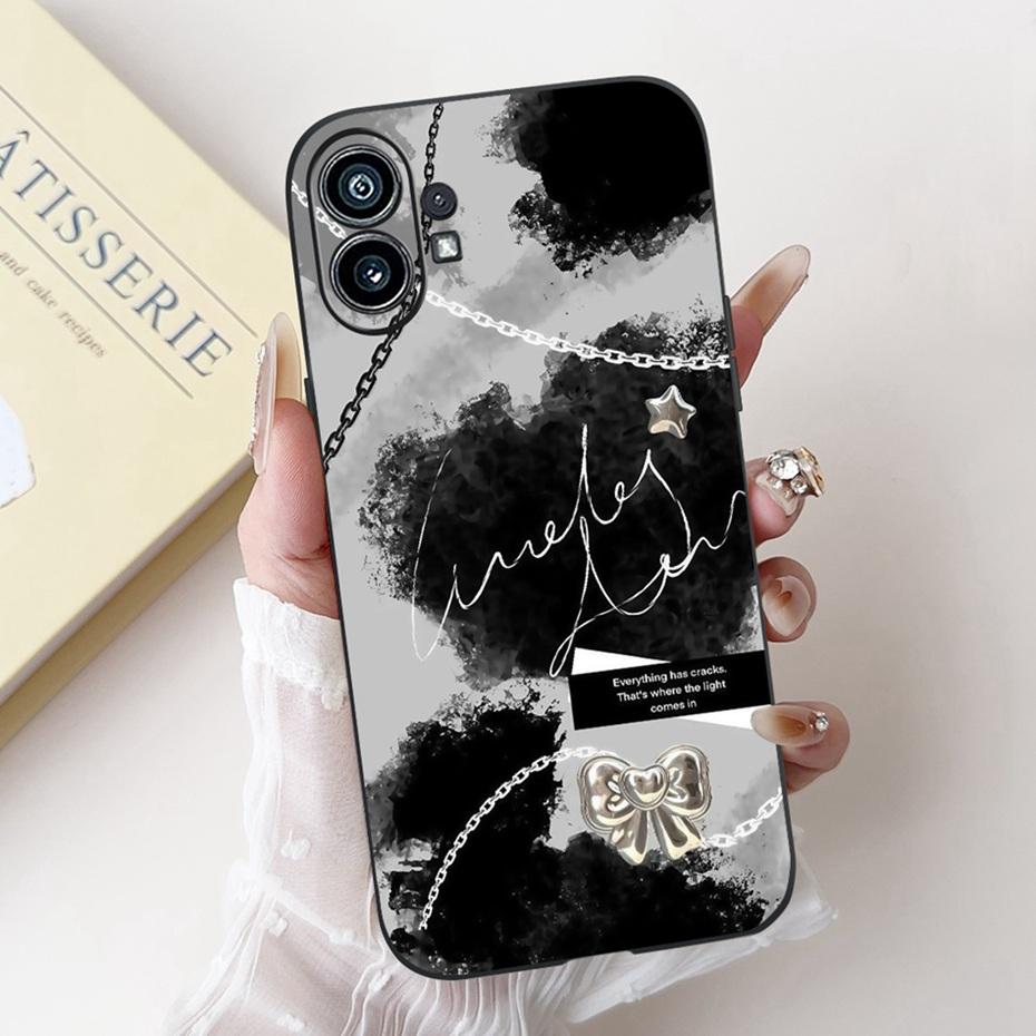 Модный Чехол-Картина Для Nothing Phone (1) Черный Мягкий Силиконовый Чехол Для Nothing Phone One Phone1 Чехлы Бамперы