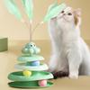 Интерактивная кошачья игрушка-вертушка 4-ярусная самовращающаяся вертушка для домашних кошек с шариками Вращающаяся вращающаяся тарелка для развлечений кошек для котят